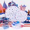 180pcs 4th of July Plastic Plates,Red White Blue Plate with Plastic Silverware